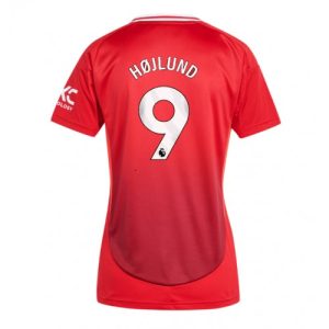 Manchester United Rasmus Hojlund #9 New Home Soccer Shirt for Women 2024-25 Short Sleeve