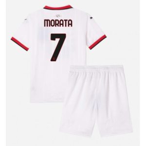 New AC Milan Football Jerseys Alvaro Morata #7 Away Stadium Kit for Kids 2024-25