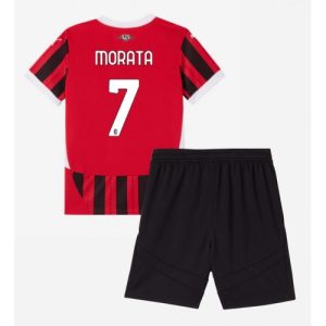 Cheap AC Milan Football Jerseys Alvaro Morata #7 Home Stadium Kit for Kids 2024-25