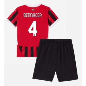 New AC Milan Football Jerseys Ismael Bennacer #4 Home Stadium Kit for Kids 2024-25