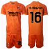Cheap AC Milan Football Jerseys Mike Maignan #16 Goalkeeper Away Stadium Kit for Kids 2024-25