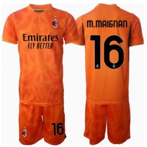 Cheap AC Milan Football Jerseys Mike Maignan #16 Goalkeeper Away Stadium Kit for Kids 2024-25