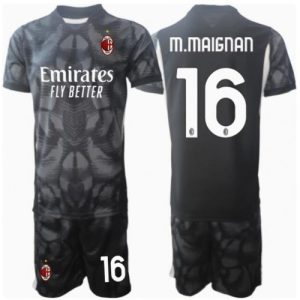 Cheap AC Milan Football Jerseys Mike Maignan #16 Goalkeeper Home Stadium Kit for Kids 2024-25