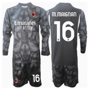Cheap AC Milan Football Jerseys Mike Maignan #16 Goalkeeper Home Stadium Kit for Kids 2024-25