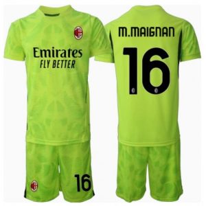New AC Milan Football Jerseys Mike Maignan #16 Goalkeeper Third Stadium Kit for Kids 2024-25