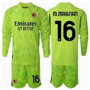 Cheap AC Milan Football Jerseys Mike Maignan #16 Goalkeeper Third Stadium Kit for Kids 2024-25