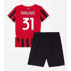 Buy New AC Milan Football Jerseys Strahinja Pavlovic #31 Home Stadium Kit for Kids 2024-25 For Sale New AC Milan Football Jerseys Strahinja Pavlovic #31 Home Stadium Kit for Kids 2024-25