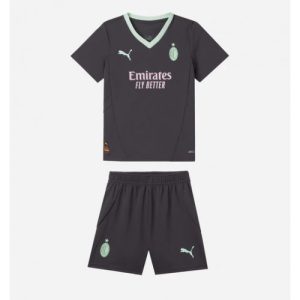 New AC Milan Football Jerseys Third Stadium Kit for Kids 2024-25 Black Online Sale