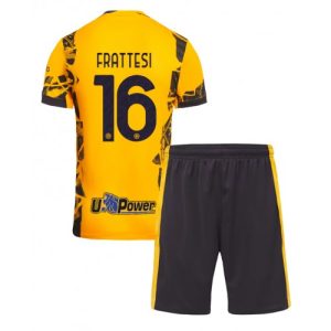 New Inter Milan Football Jerseys Davide Frattesi #16 Third Stadium Kit for Kids 2024-25