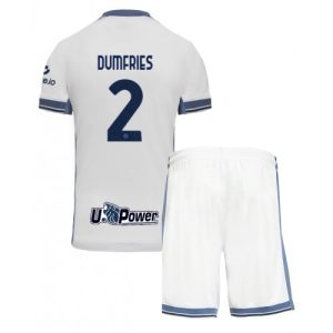 New Inter Milan Football Jerseys Denzel Dumfries #2 Away Stadium Kit for Kids 2024-25