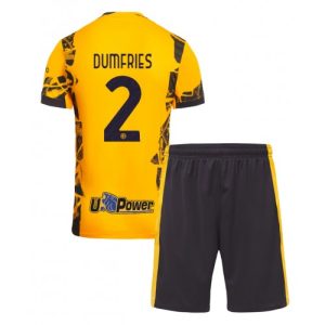 New Inter Milan Football Jerseys Denzel Dumfries #2 Third Stadium Kit for Kids 2024-25