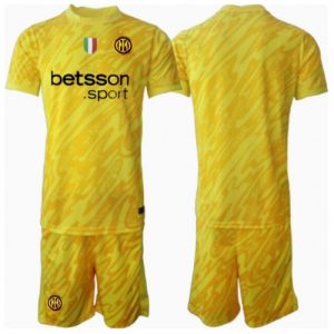 New Inter Milan Football Jerseys Goalkeeper Away Stadium Kit for Kids 2024-25