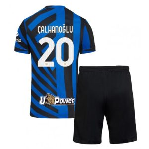 New Inter Milan Football Jerseys Hakan Calhanoglu #20 Home Stadium Kit for Kids 2024-25