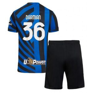 New Inter Milan Football Jerseys Matteo Darmian #36 Home Stadium Kit for Kids 2024-25
