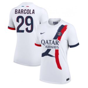 PSG Bradley Barcola #29 Best Away Soccer Jersey Store Women 2024-25 Short Sleeve