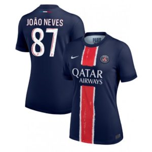 PSG Joao Neves #87 Best Home Soccer Jersey Store Women 2024-25 Short Sleeve