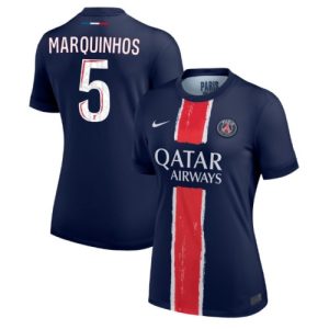 PSG Marquinhos #5 Best Home Soccer Jersey Store Women 2024-25 Short Sleeve
