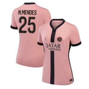 PSG Nuno Mendes #25 Best Third Soccer Jersey Store Women 2024-25 Short Sleeve