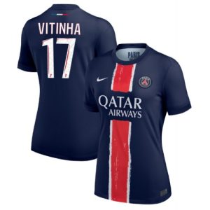 PSG Vitinha #17 Best Home Soccer Jersey Store Women 2024-25 Short Sleeve