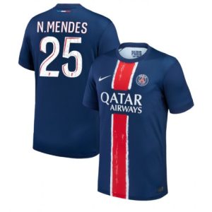 Paris Saint-Germain Nuno Mendes #25 PSG Home Jerseys 2024-25 Short Sleeve