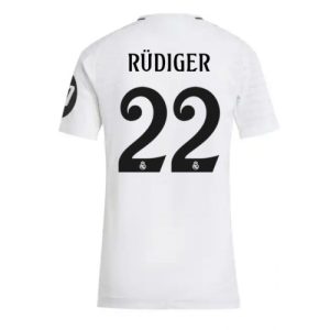 Real Madrid Antonio Rudiger #22 New Home Soccer Shirt for Women 2024-25 Short Sleeve