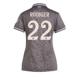 Real Madrid Antonio Rudiger #22 New Third Soccer Shirt for Women 2024-25 Short Sleeve