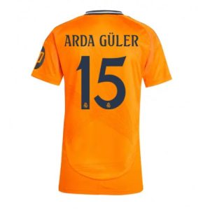 Real Madrid Arda Guler #15 New Away Soccer Shirt for Women 2024-25 Short Sleeve