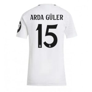 Real Madrid Arda Guler #15 New Home Soccer Shirt for Women 2024-25 Short Sleeve
