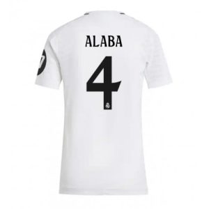 Real Madrid David Alaba #4 New Home Soccer Shirt for Women 2024-25 Short Sleeve