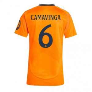 Real Madrid Eduardo Camavinga #6 New Away Soccer Shirt for Women 2024-25 Short Sleeve