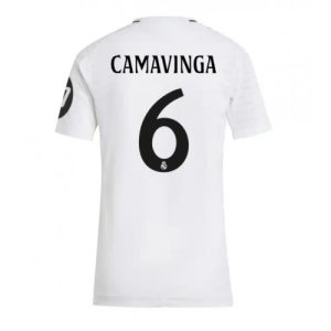 Real Madrid Eduardo Camavinga #6 New Home Soccer Shirt for Women 2024-25 Short Sleeve