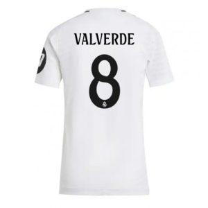 Real Madrid Federico Valverde #8 New Home Soccer Shirt for Women 2024-25 Short Sleeve