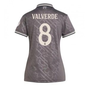Real Madrid Federico Valverde #8 New Third Soccer Shirt for Women 2024-25 Short Sleeve