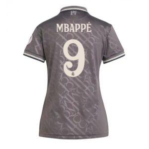 Real Madrid Kylian Mbappe #9 New Third Soccer Shirt for Women 2024-25 Short Sleeve