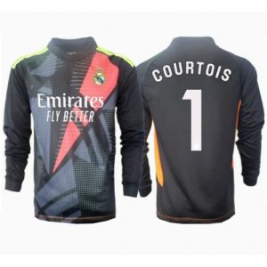 Real Madrid Thibaut Courtois #1 Goalkeeper Cheap Away Stadium Soccer Jerseys 2024-25 Long Sleeve