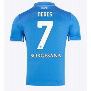 SSC Napoli David Neres #7 Cheap Men's Home Football Shirt 2024-25 Short Sleeve
