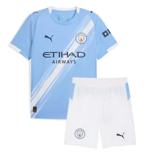 Cheap Manchester City Home Soccer Jerseys Kit for Kids 2025-26