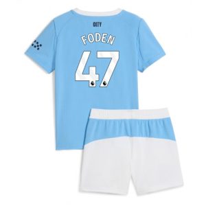 Manchester City Phil Foden #47 Cheap Home Stadium Kit for Kids 2025-26 Online Sale