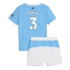 Manchester City Ruben Dias #3 Cheap Home Stadium Kit for Kids 2025-26 Online Sale