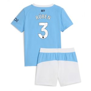 Manchester City Ruben Dias #3 Cheap Home Stadium Kit for Kids 2025-26 Online Sale
