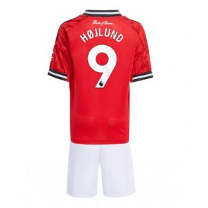 Manchester United Rasmus Hojlund #9 Cheap Home Stadium Kit for Kids 2025-26