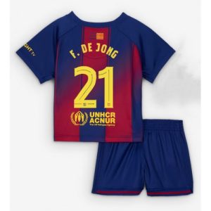 Barcelona Frenkie de Jong #21 Cheap Home Stadium Kit for Kids 2025-26