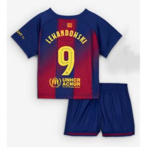 Barcelona Robert Lewandowski #9 Cheap Home Stadium Kit for Kids 2025-26