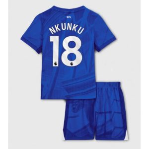 Cheap Chelsea Football Kits Christopher Nkunku #18 Home Stadium Kit for Kids 2025-26