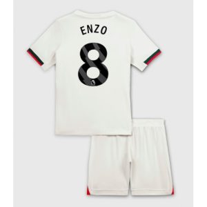 Cheap Chelsea Football Kits Enzo Fernandez #8 Away Stadium Kit for Kids 2025-26