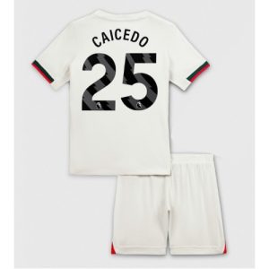 Cheap Chelsea Football Kits Moises Caicedo #25 Away Stadium Kit for Kids 2025-26