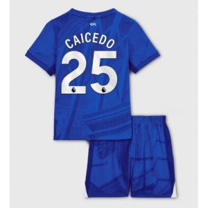 Cheap Chelsea Football Kits Moises Caicedo #25 Home Stadium Kit for Kids 2025-26