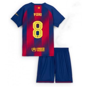 Barcelona Pedri Gonzalez #8 Home Stadium Kit for Kids 2025-26 Best Soccer Jerseys