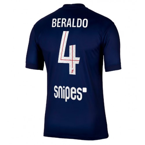 Paris Saint-Germain Lucas Beraldo #4 Home Stadium Shirt 2025-26 On Sale