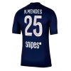 Paris Saint-Germain Nuno Mendes #25 Home Stadium Shirt 2025-26 For Sale